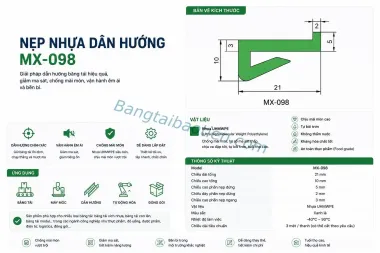 NẸP NHỰA DẪN HƯỚNG MX-098