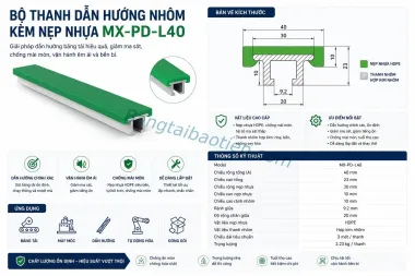 BỘ THANH DẪN HƯỚNG NHÔM KÈM NẸP NHỰA MX-PD-L40
