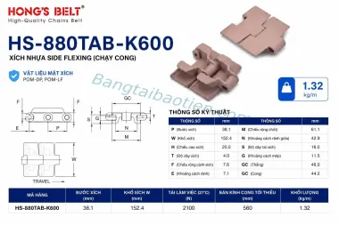 XÍCH NHỰA HS-880TAB-K600