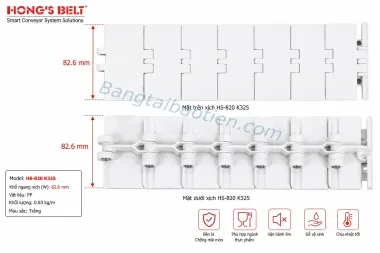 XÍCH NHỰA HS-820-K325 MÀU TRẮNG