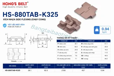 XÍCH NHỰA HS-880TAB-K325
