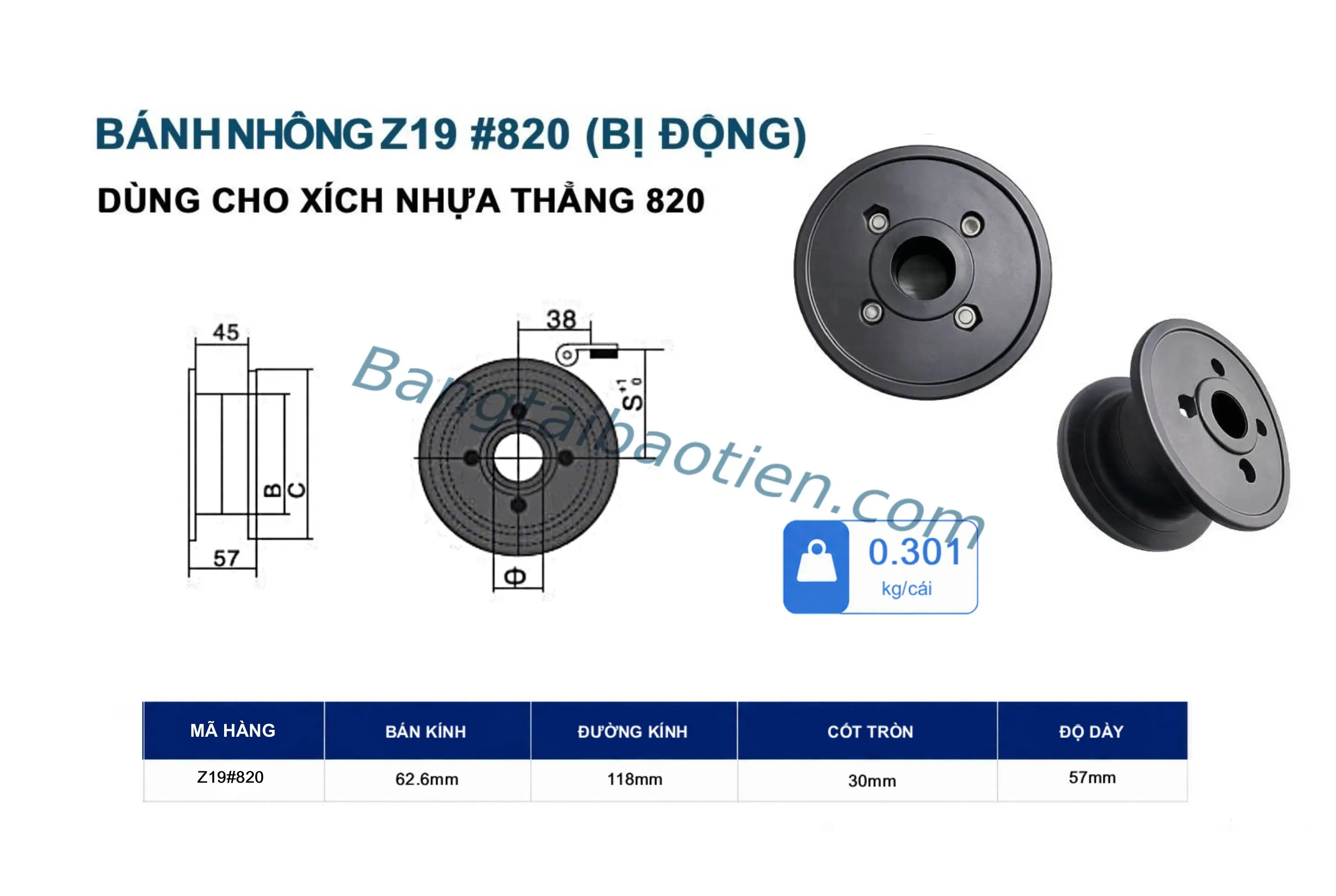 BÁNH NHÔNG Z19 #820 (BỊ ĐỘNG)