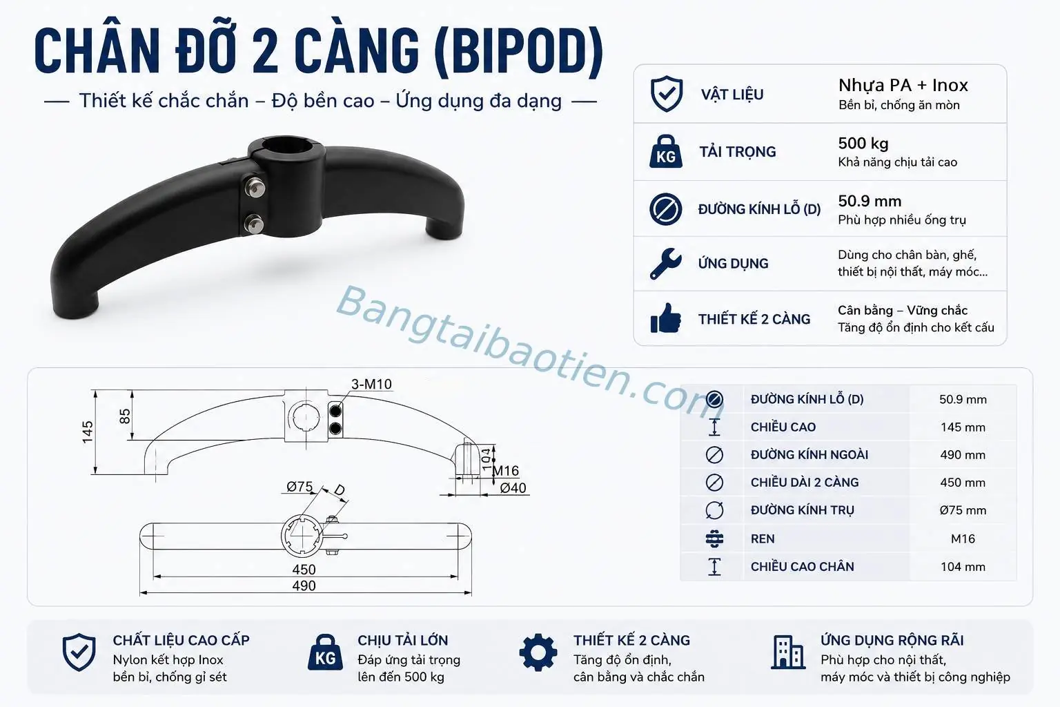 CHÂN ĐỠ 2 CÀNG (BIPOD)
