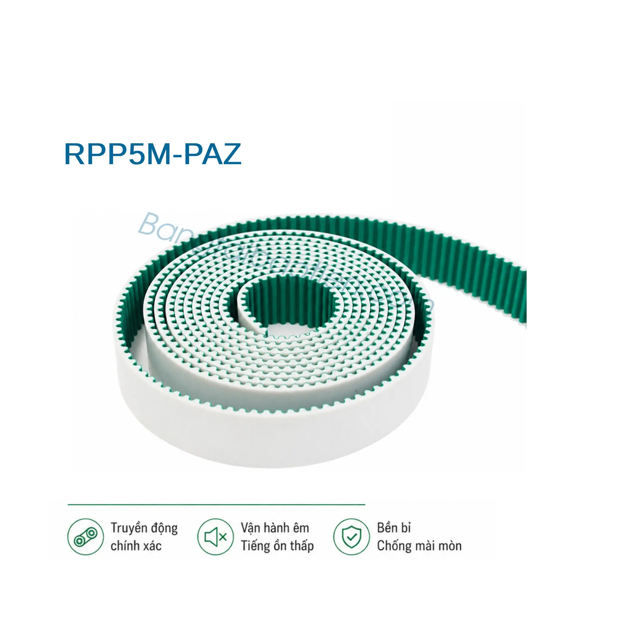 Dây PU răng HTD5M-PAZ (Nỉ Xanh)