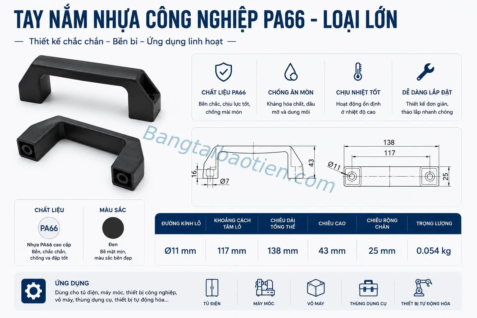 TAY NẮM NHỰA PA66 – LOẠI LỚN