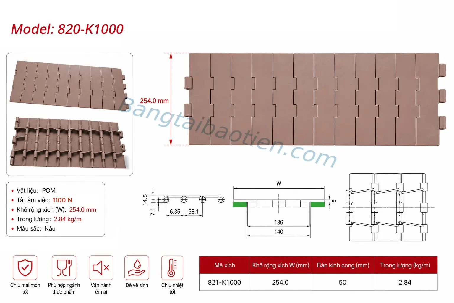 XÍCH NHỰA 821-K1000
